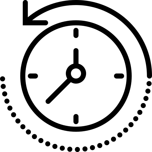 Business tools, rewind, time, clock, stop watch icon